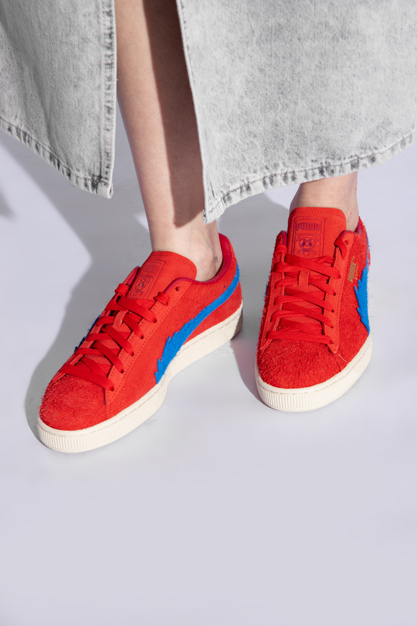 Puma suede red blue hotsell